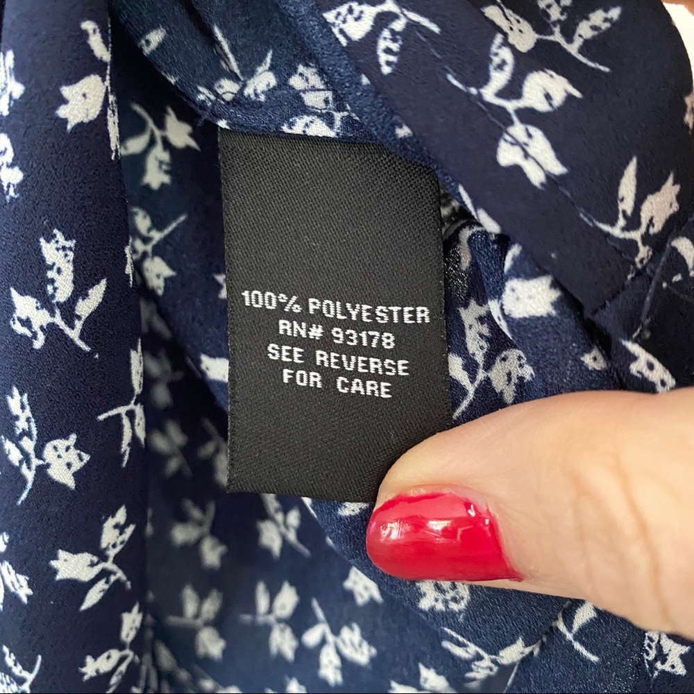Premise long sleeved blouse navy blue. Size L - Picture 6 of 6